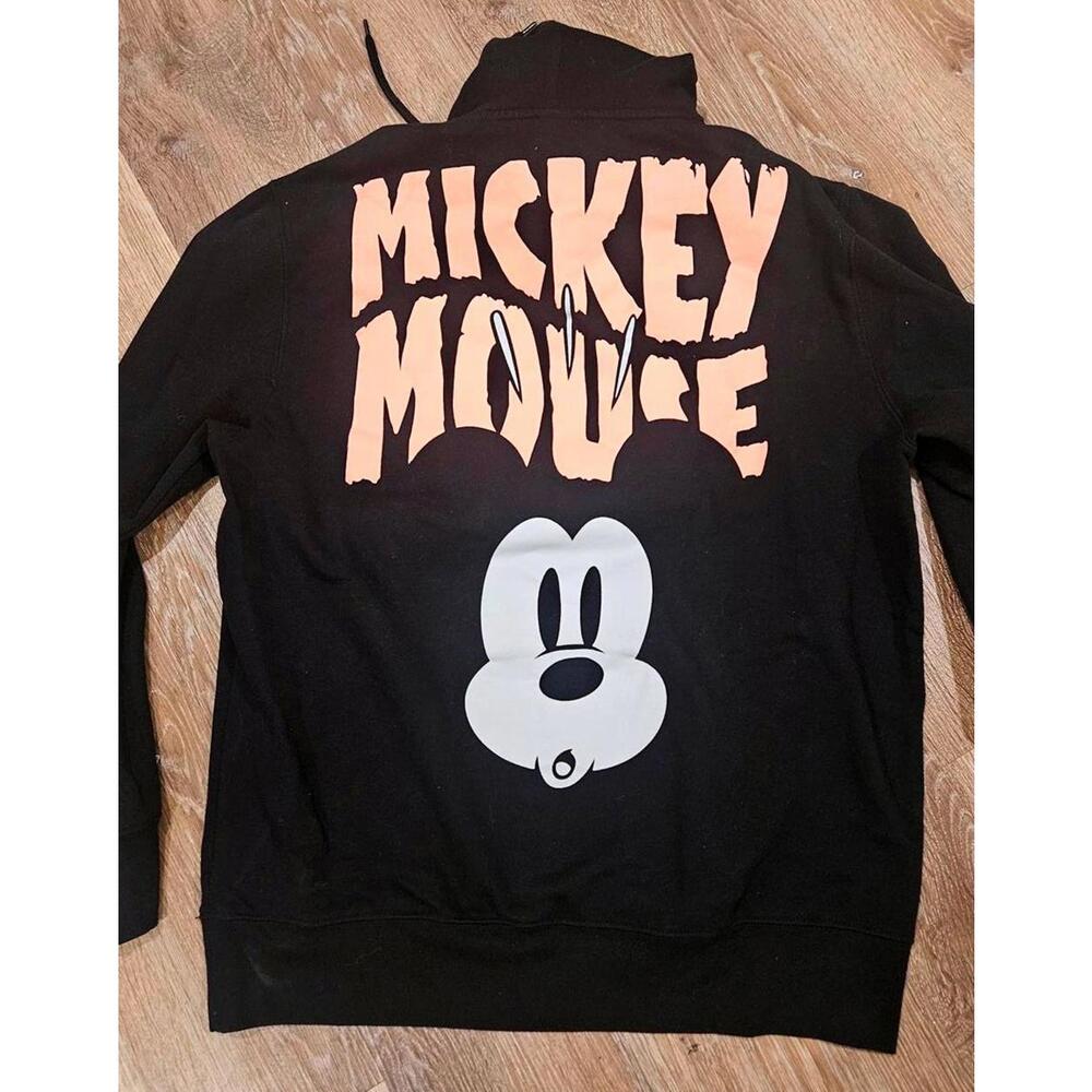 Disney Store Mickey Mouse Black Shadow Hoodie Sweatshirt LG
